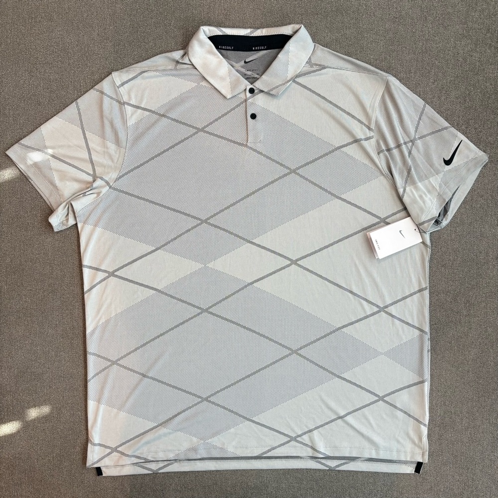 Nike‎ Dri-FIT Vapor Jacquard Golf Polo Light Grey Size XXL - NWT